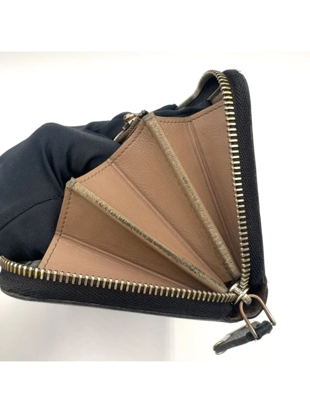 Louis Vuitton Portefeuille Comet Parnassea Leather Black L-Shaped Zipper Wallet